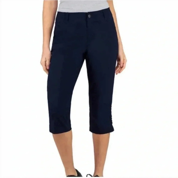 Khombu Capri Pants Comfort Stretch Waist Zip Security Pocket​ - Picture 1 of 9